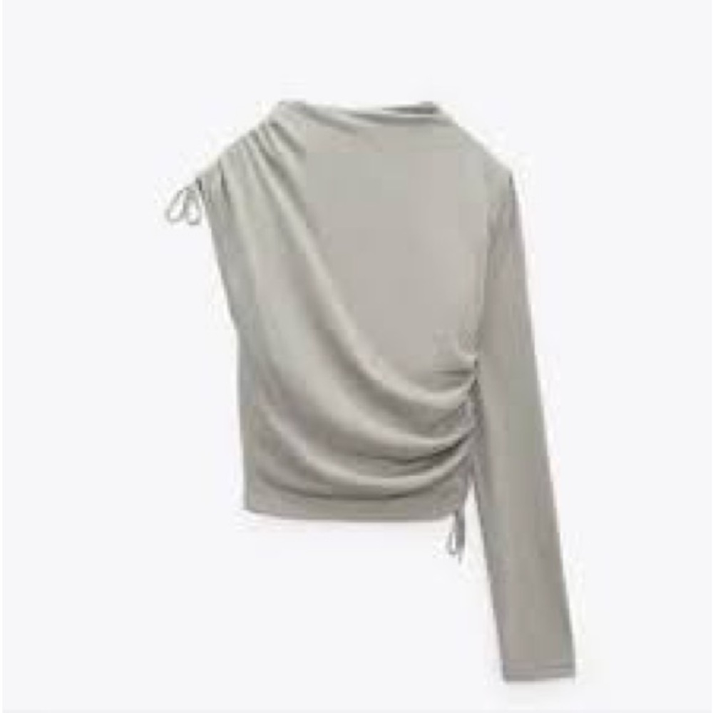 Zara One-Shoulder Long Sleeve Top